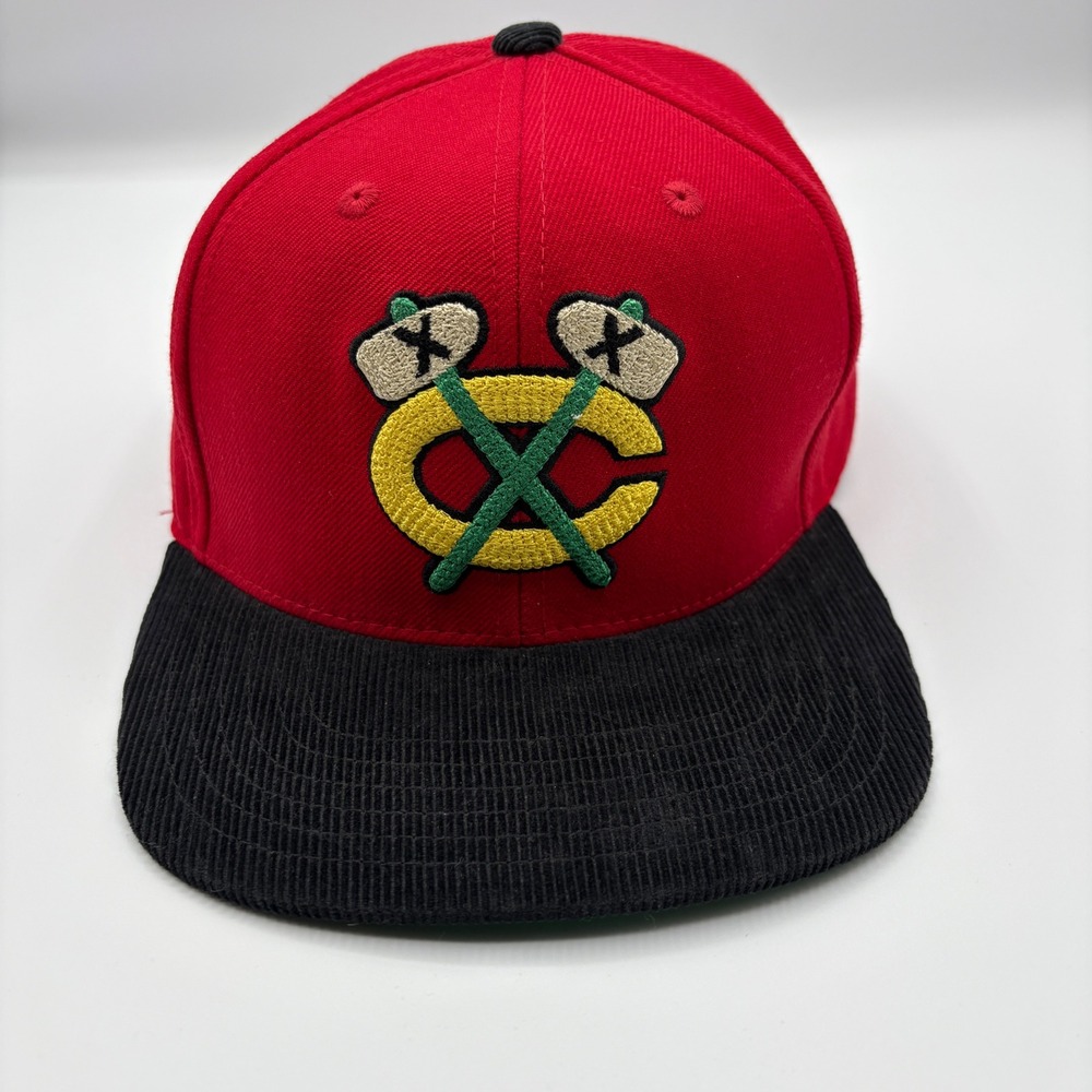 Chicago Blackhawks Hat American Needle Wool Blend Corduroy Brim Snap Back Cap